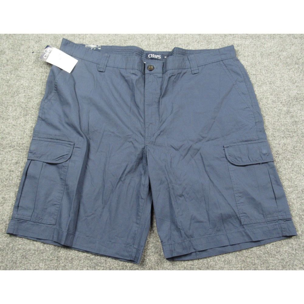 Chaps Shorts Mens 42x10 Cargo Pocket Deep Water Blue Ripstop‎ Outdoors Hike Camp